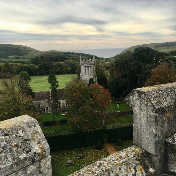 The view from the top of Lulworth Castle