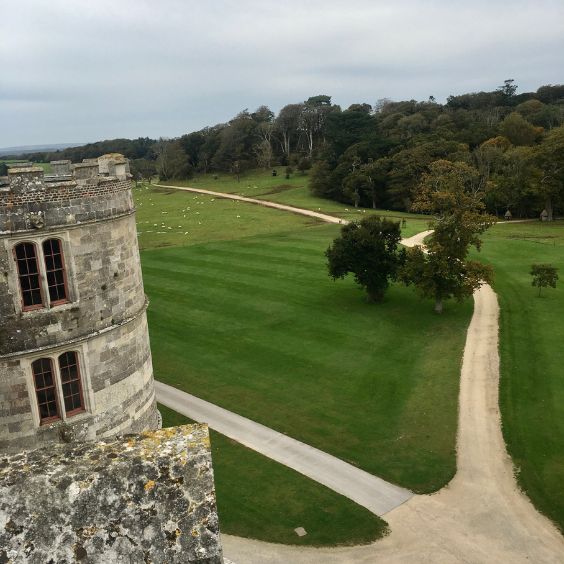 The view from the top of Lulworth Castle