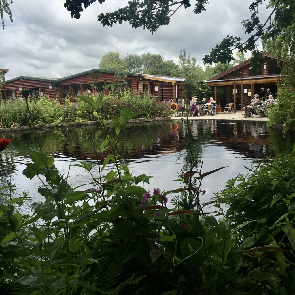 The Orchard Cafe looking over the pond